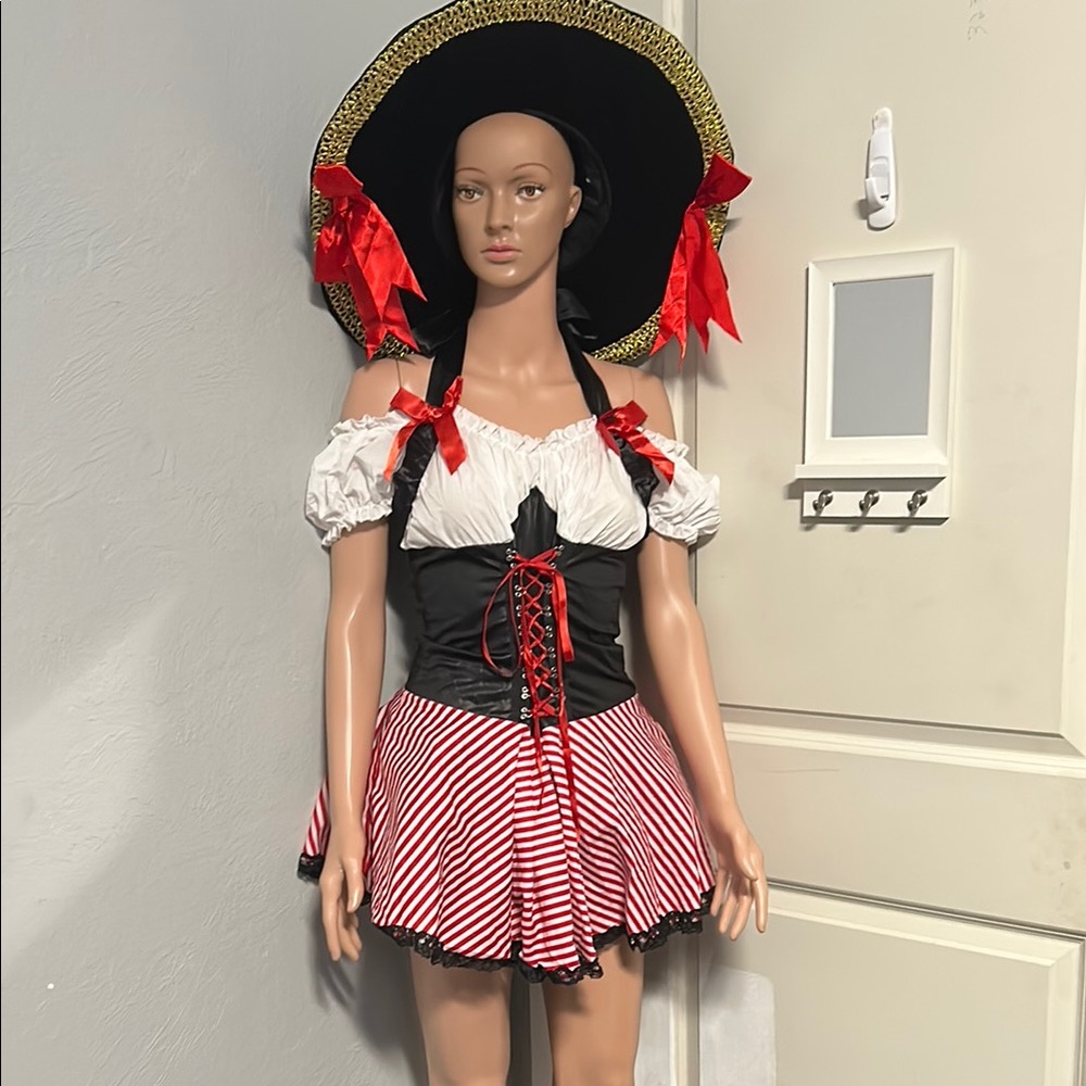 Leg Avenue Pirate Wench Halloween Costume with Corset Details and Hat